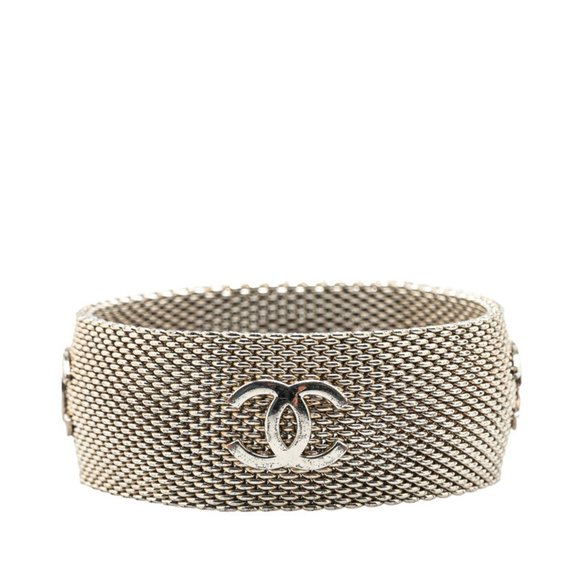 CHANEL Vintage Silver Logo Bracelet - Picture 1 of 5